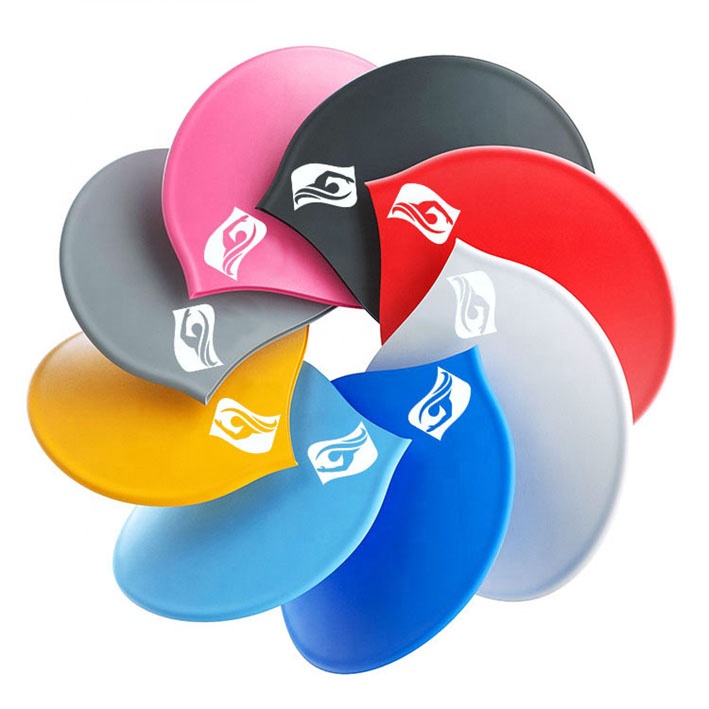 Manufacturer Custom Logo Printed Funny Novelty Silicone Swimming Caps For swimming Pool