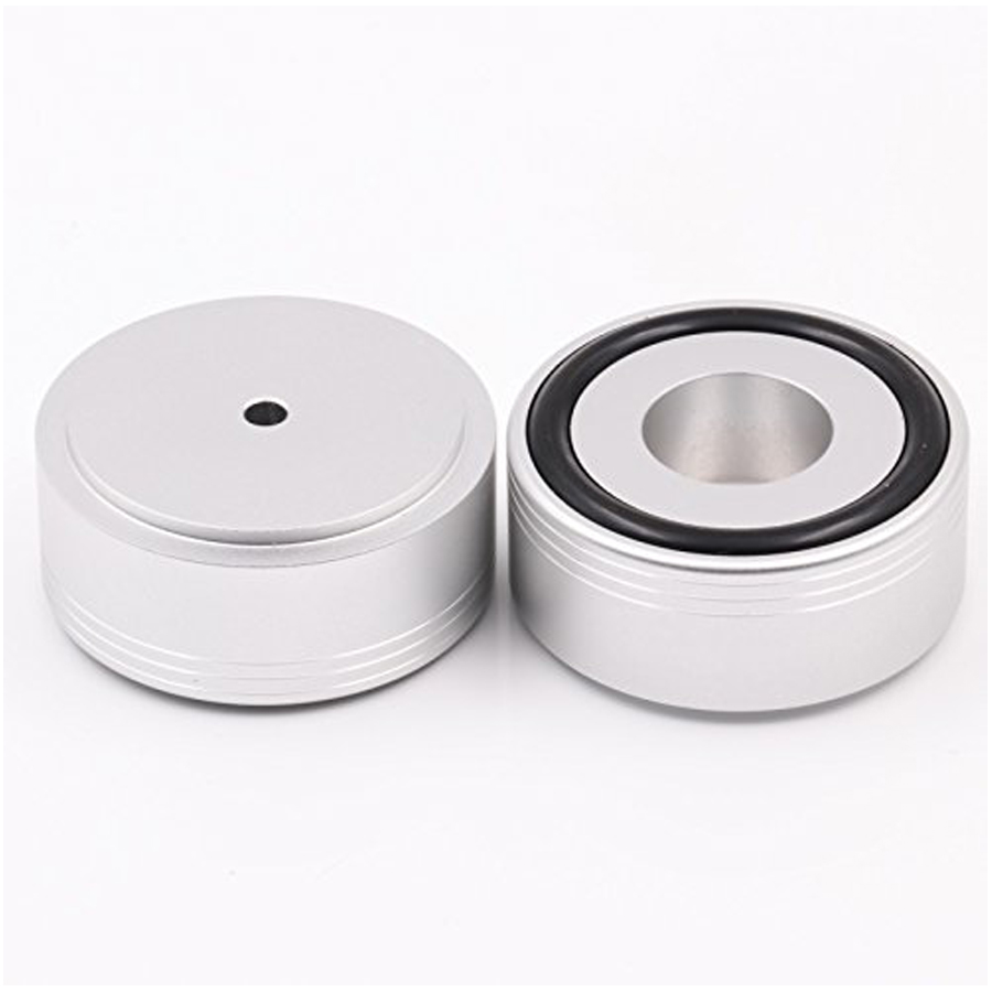 CNC Machined Aluminum HIFI AMP Speaker Isolation Stand Turntable DAC Feet Pad Silver