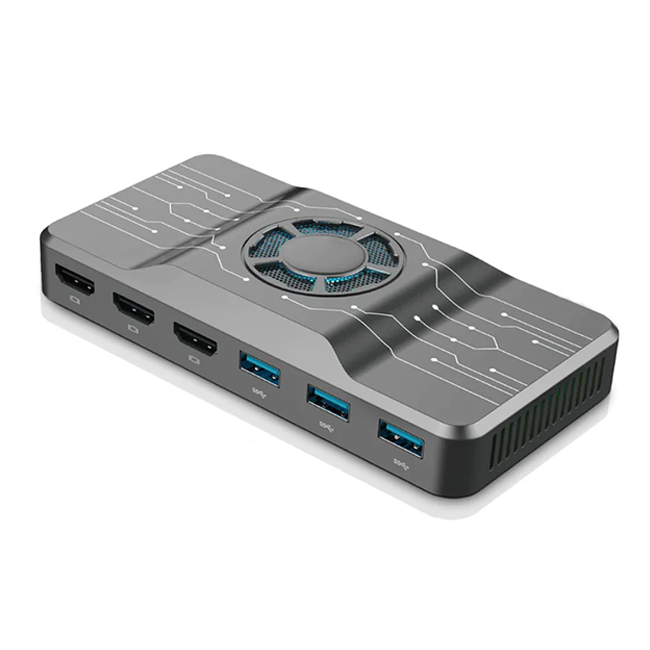 Док-станция OFIYAA USB 3,0, Универсальная док-станция H1 для ноутбука с RGB-подсветкой, охлаждающий вентилятор для Windows, Mac, Android, поддержка микросхем Mac M1