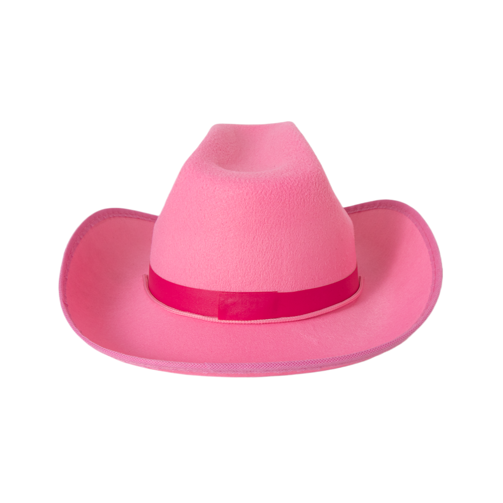 Good quality european style 100% polyester cowboy hats outdoor adults pink cowboy hats for sale