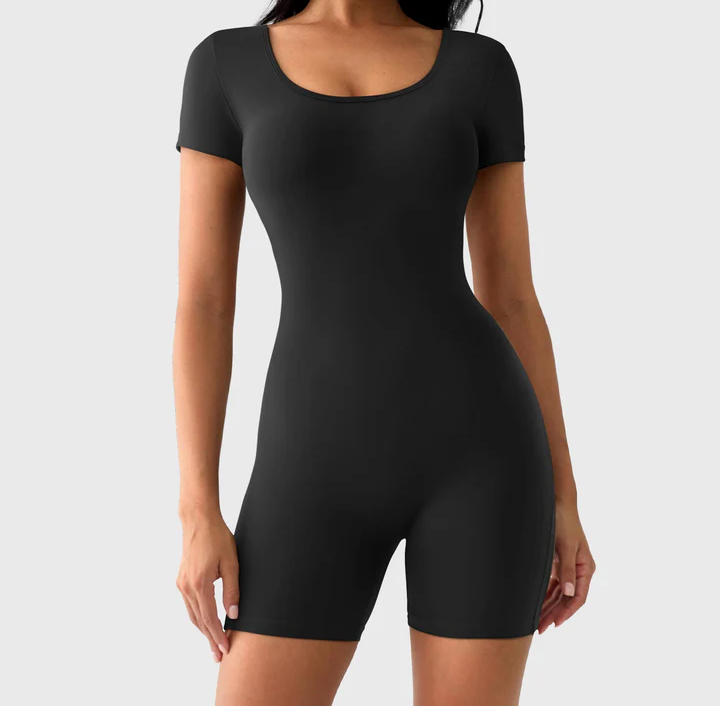 XianKun Customized Sexy Bodysuit Gym Short Sleeves Sport Outfit Woman Fitness Wear Romper Yoga Bodysuit Jumpsuit Tummy Control