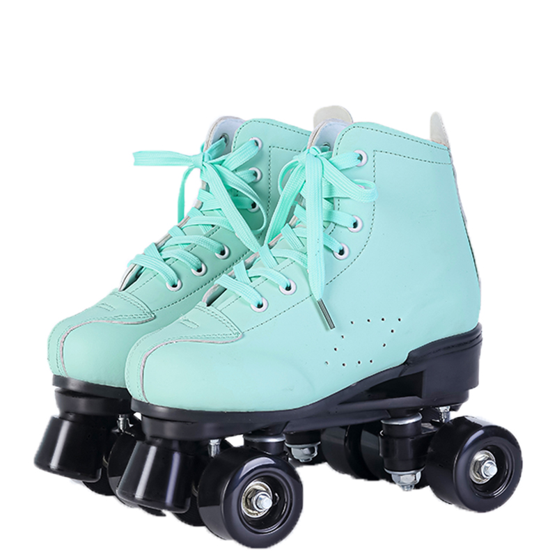 Unisex skates double row four wheel high top skates pattern suitable for beginners, women, men, boys and girls