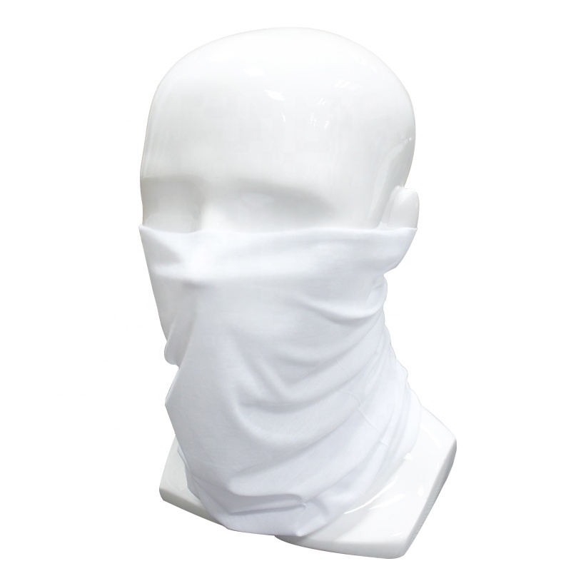 100% Polyester 32s Yarn Knitted Multifunctional Seamless Tube Plain White Bandana