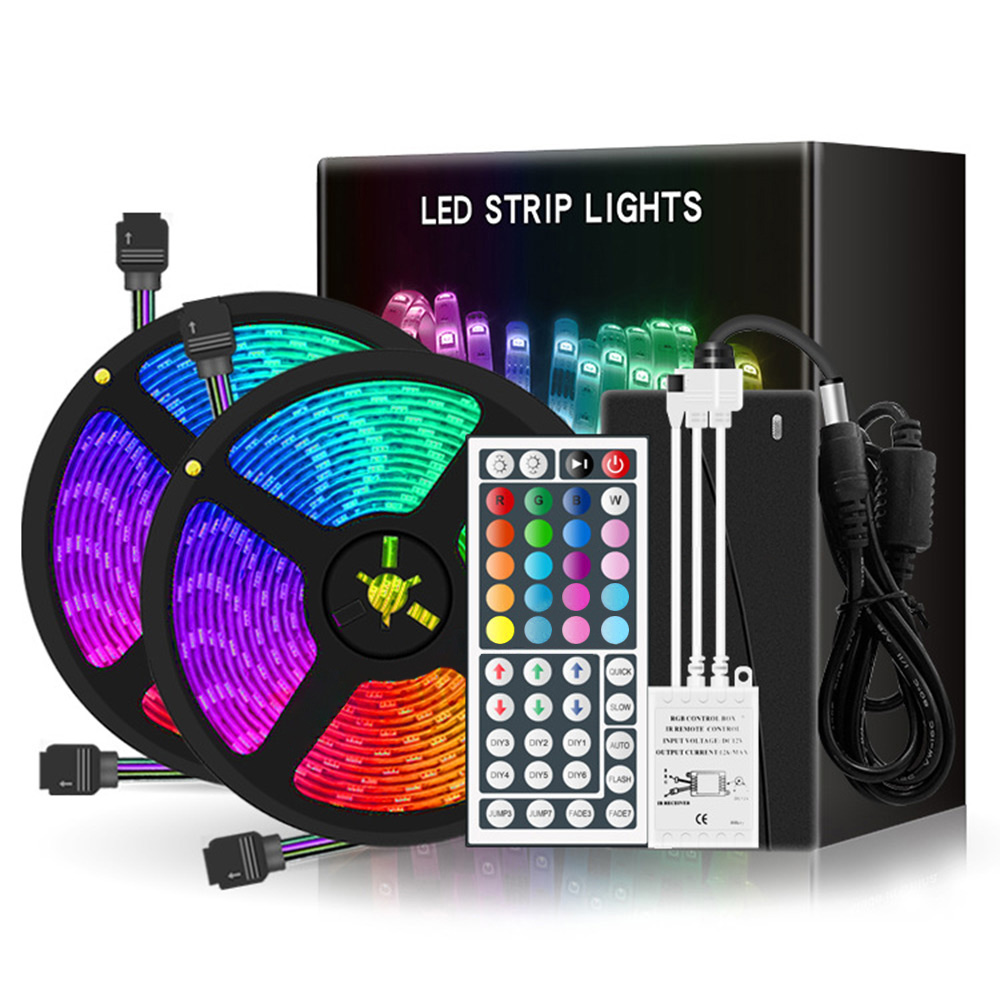 DIY Гибкая RGB 5050 Светодиодная лента водонепроницаемая светодиодная лента с 44Key пультом дистанционного управления