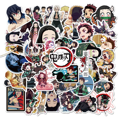 50 шт./компл. Demon Slayer: Kimetsu no Yaiba мультфильм аниме оптовая продажа багажные наклейки