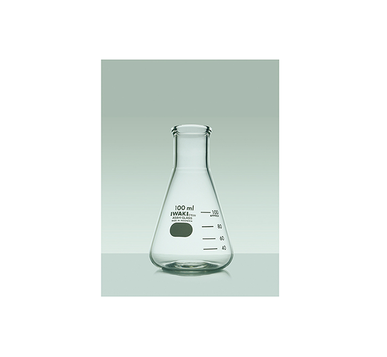 Стеклянная колба IWAKI ERLENMEYER, лабораторная стеклянная коническая колба
