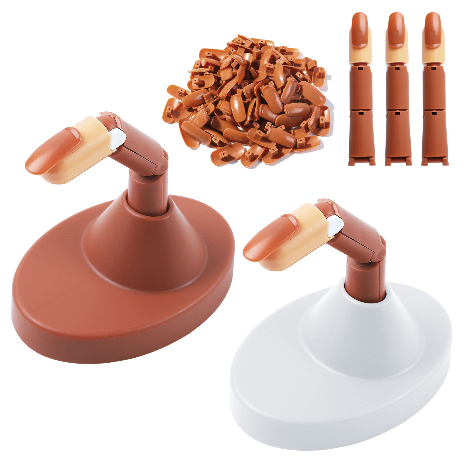 Professional Nail Practice Hand Training False Fingers Acrylic Nail Display Nail Art Tool