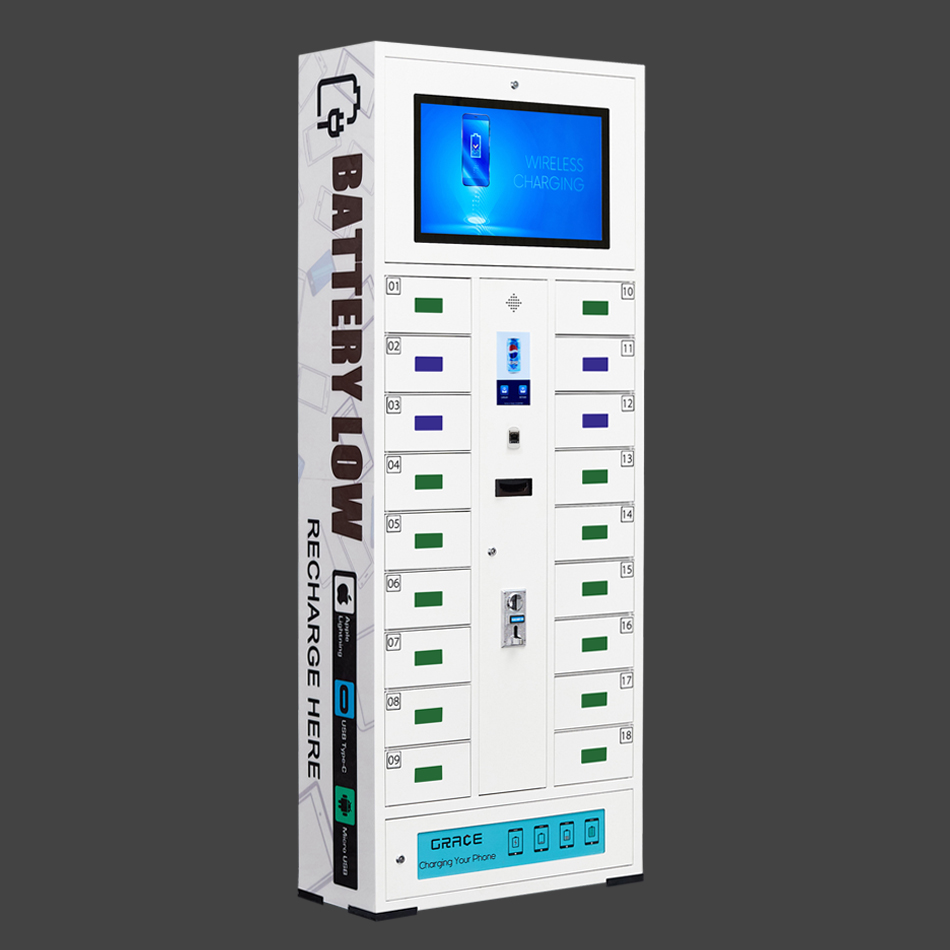 W-CL19 шкафчики для зарядки мобильных телефонов с ЖК-экраном