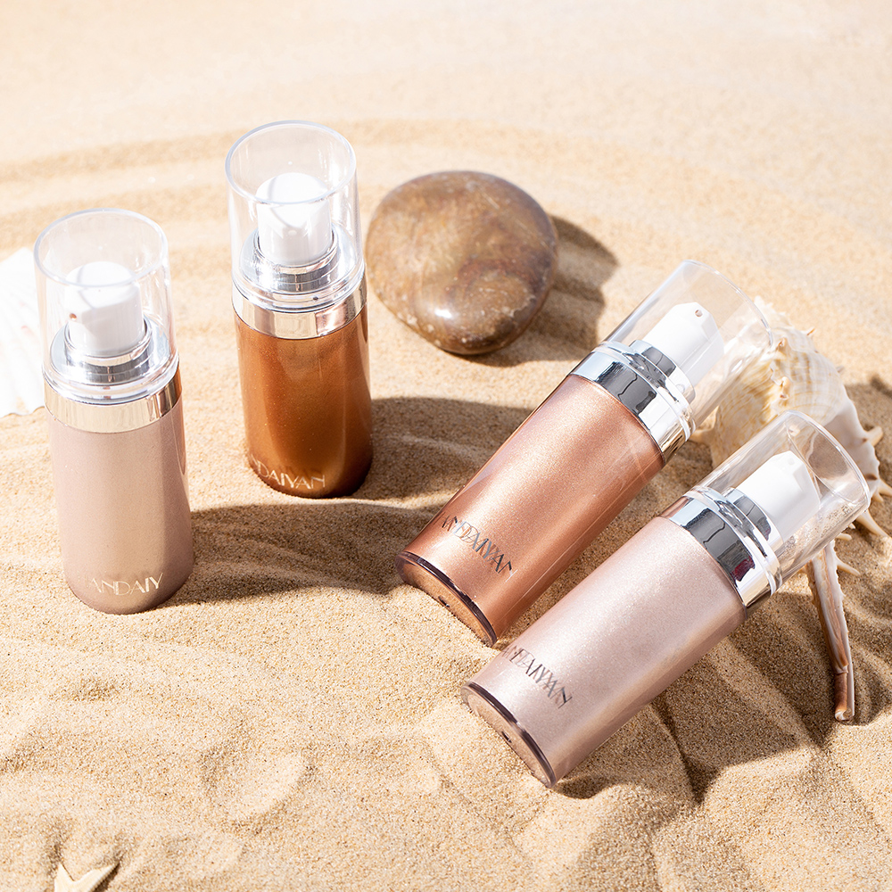 4 вида цветов частная этикетка Vegan Golden Face Shimmer Oil Bronzer частная этикетка Хайлайтер для макияжа