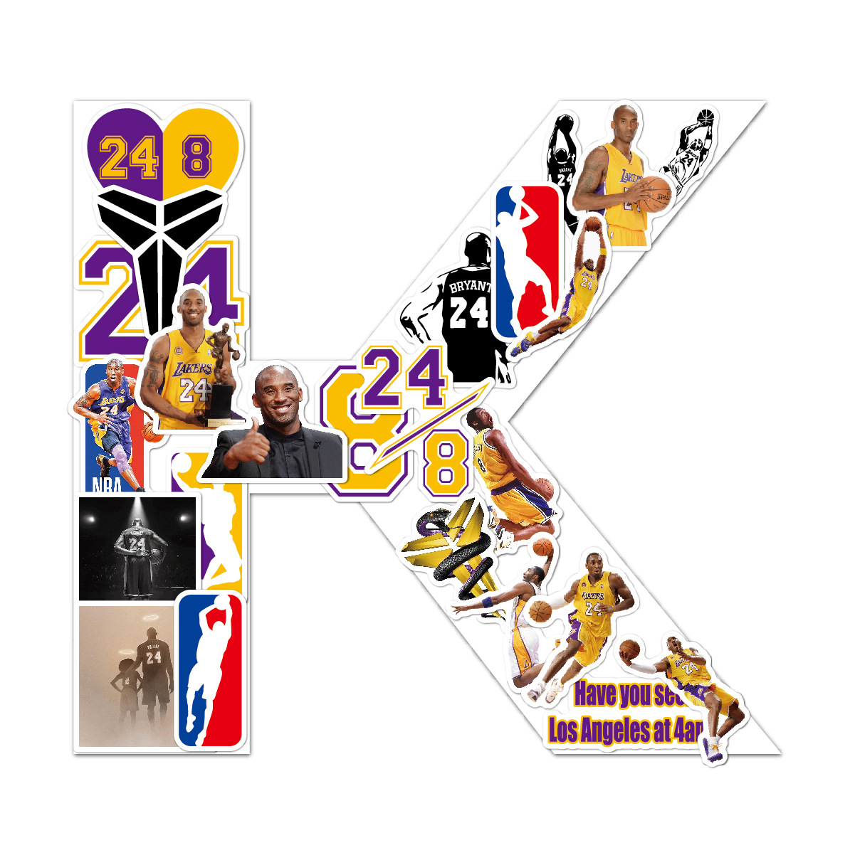 24 шт. наклейки NBA баскетбольные лакеры № 24 наклейки Черная Мамба Кобе Брайант водонепроницаемые наклейки в честь Кобе Брайант наклейки
