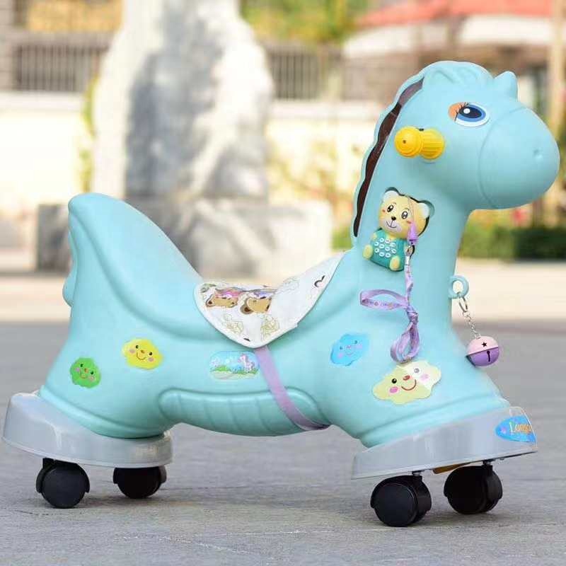 Новая модель детской деревянной игрушки-лошади 2020, пластиковая плюс большая деревянная лошадь для малышей