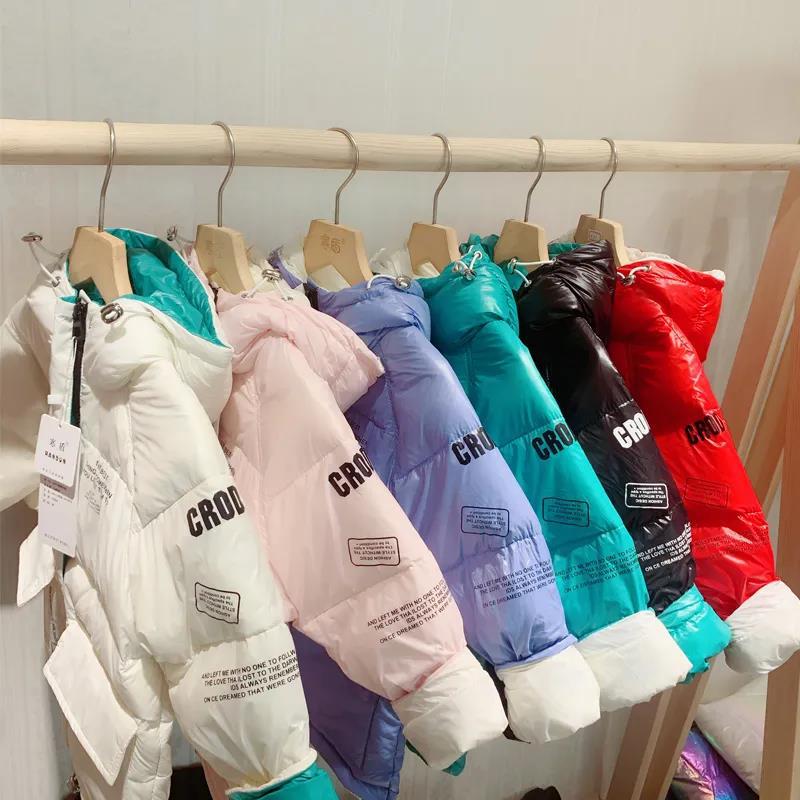 children warm clothes with top quality boys short puffer down jacket solid girls thicken hooded padded kids winter coat