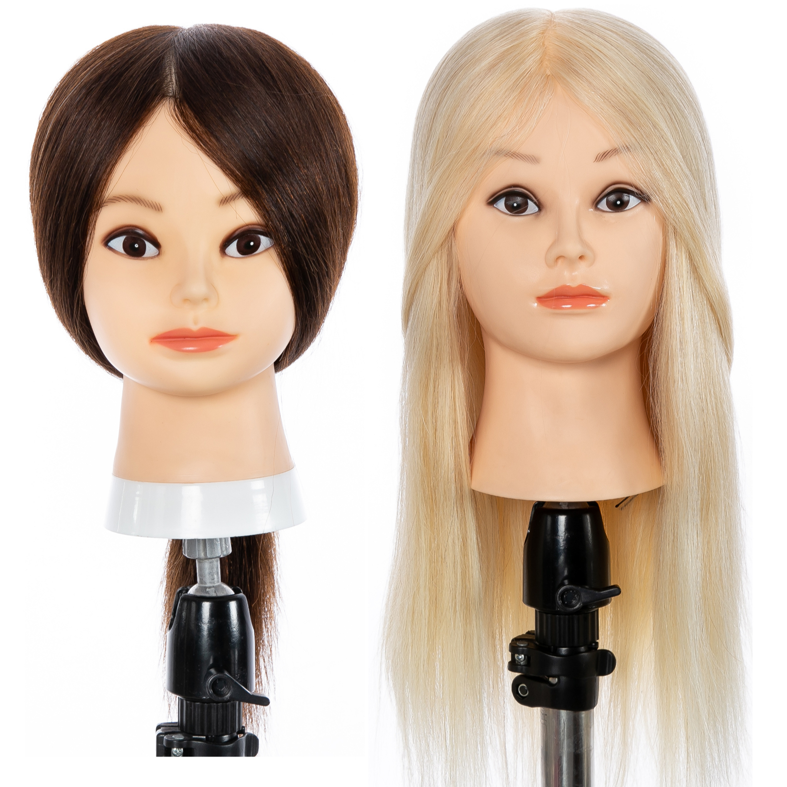 First Beauty training head 100% real human hair head remy training head can be bleach dye perm curly cut