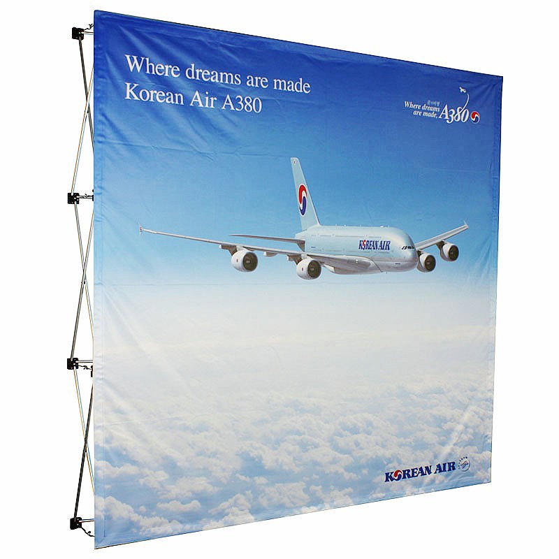 8ft wholesale customized tension fabric booth display exhibition tension backdrop display for exhibition