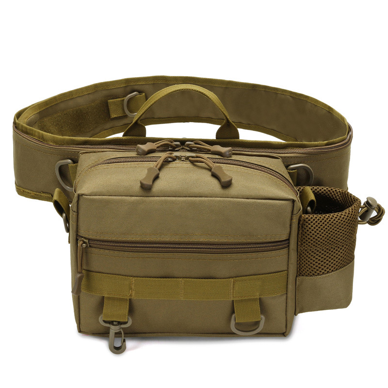 Multifunctional waterproof waist bag outdoor slanting cross fishing gear bag camouflage tactics stick inserting bag