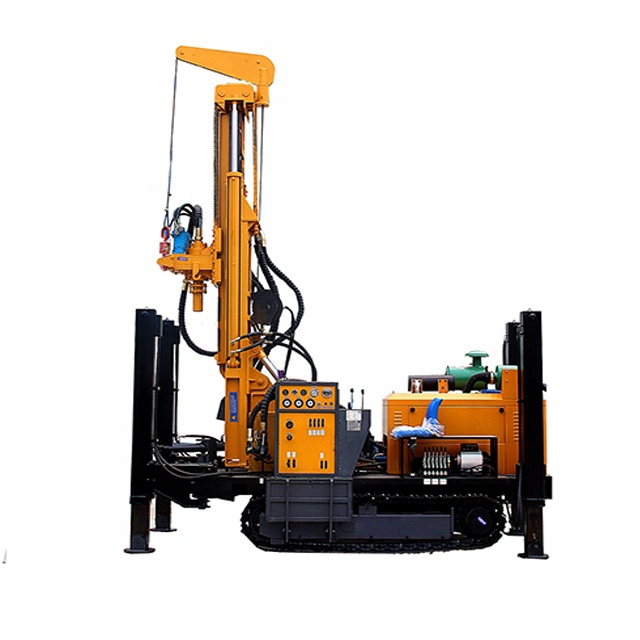 Tracked well drilling rig full hydraulic 100 meter exploration pneumatic drilling machine