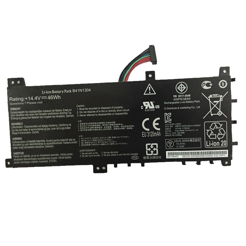 B41N1304 OEM laptop battery pack for ASUS V451L V451LA C21N1335 S451L S451LA S451LB S451LN