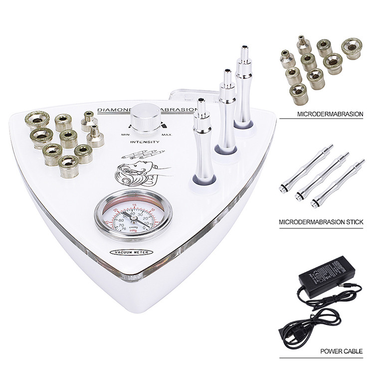 Portable12 tip Vacuum Skin cleansing micro diamond dermabrasion Skin Scrubber exfoliating machine