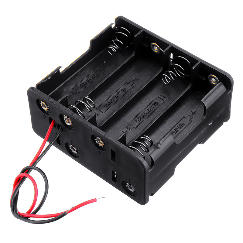 12V 8 х АА батареи зажим для держания со слотами стек Box Дело Double Deck/Back to задняя крышка 6 дюймов ведет провод