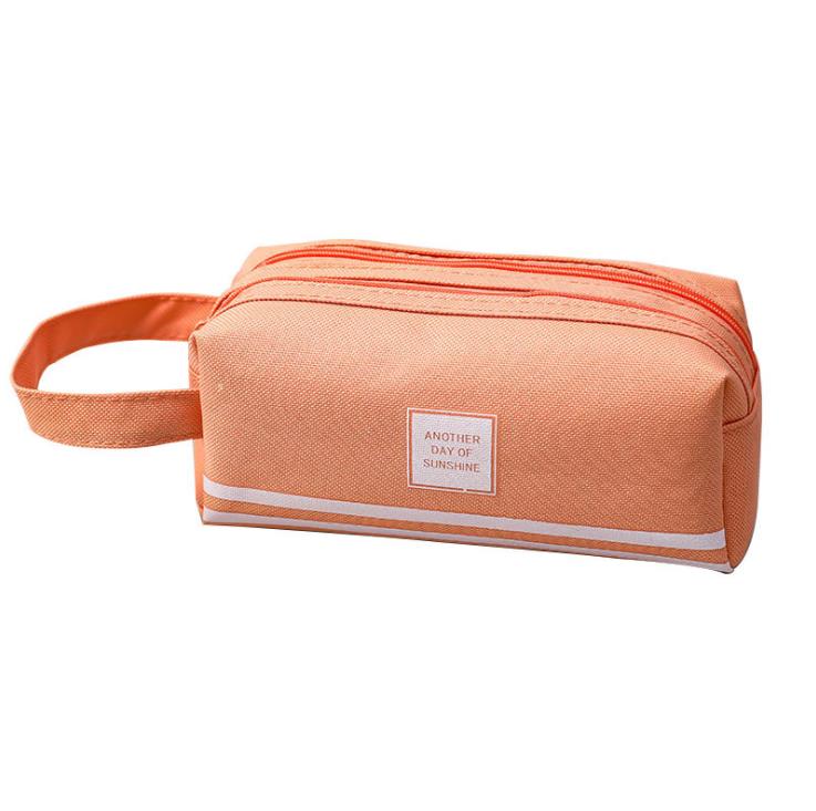 Large capacity pencil case with handle multifunctional double layer pencil case
