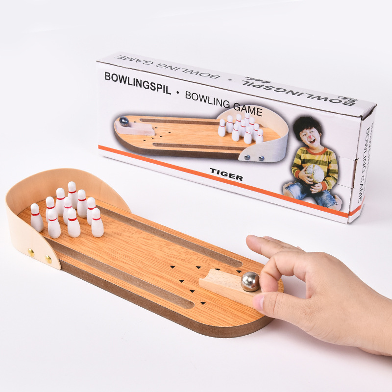 Children's intelligence wooden mini bowling