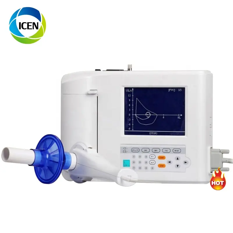 IN-C037 Digital Spirometer Breathing Diagnostic Spirometry with printer portable lung function tester