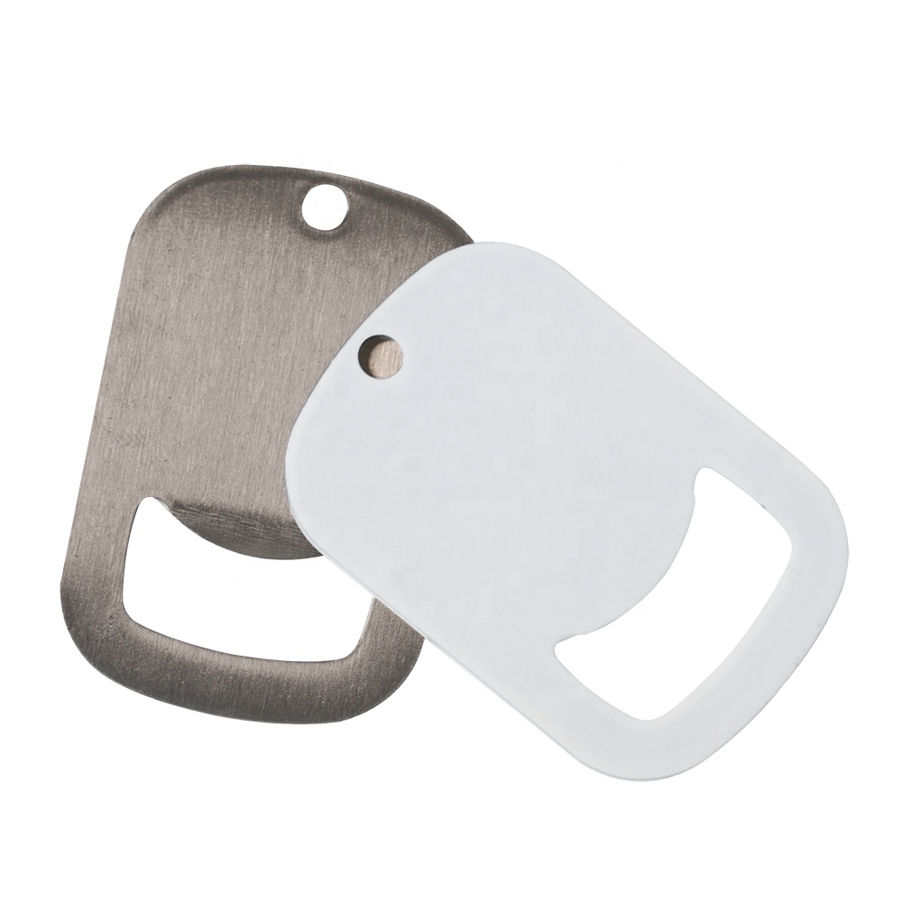 Custom Bottle Keychain Metal Lanyard Blank Key Steel Logo Sublimation Beer Stainless Opener Card