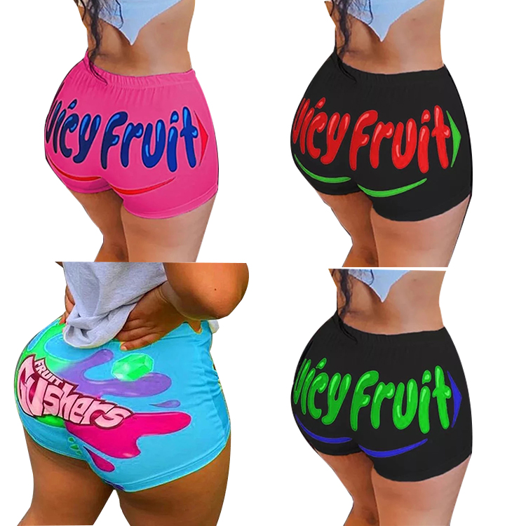 Women Breathable Summer Sexy High Waist Stretch Ladies Shorts Boorty Candy Snack Shorts