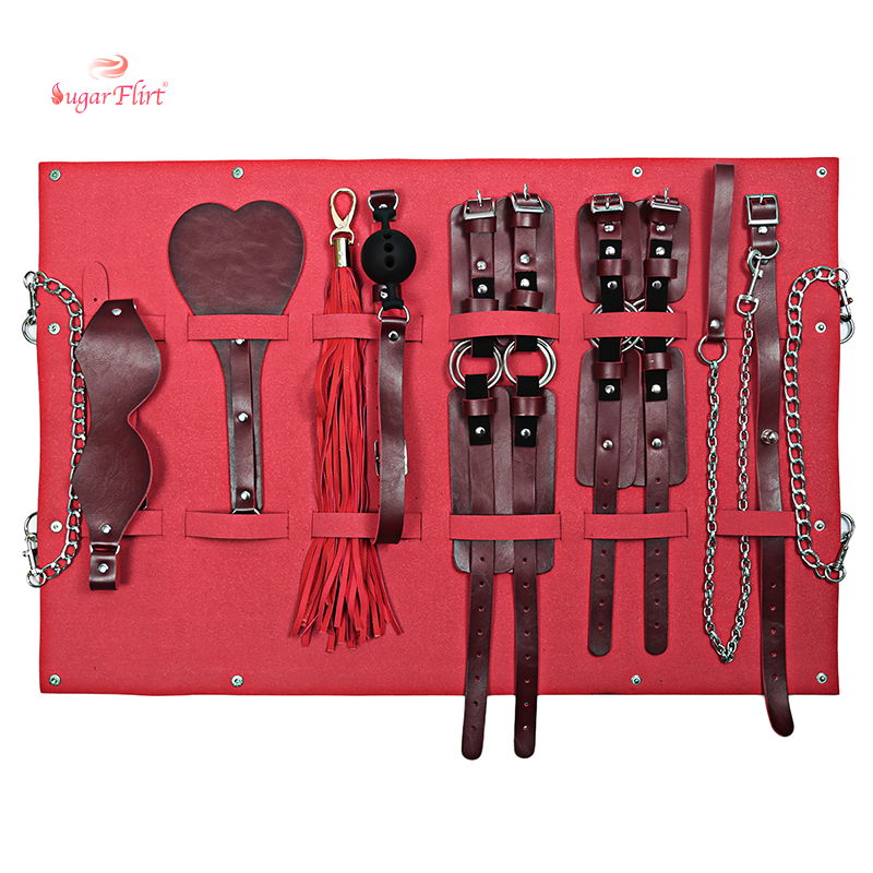 Professional Training Esposas Bdsm Restraints Leather Bondage Bag Bondage Kits 8 Pcs