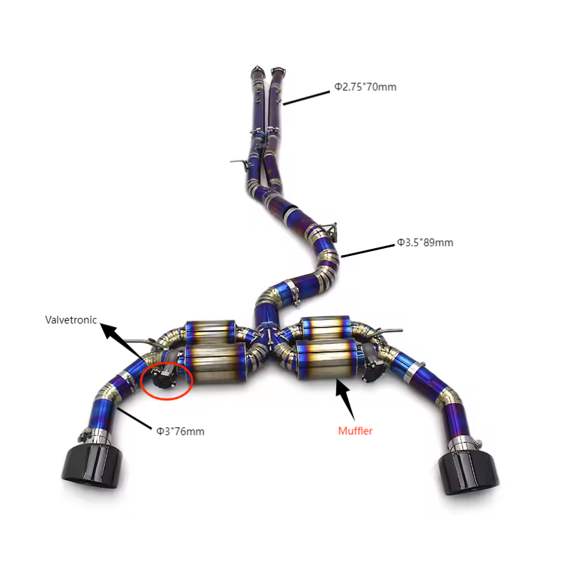 Tuning Valvetronic Catback For Audi RS3/TTRS 2.5T 2017-2023 Titanium Exhaust Pipe Four Muffler Racing Sport Car Exhaust System