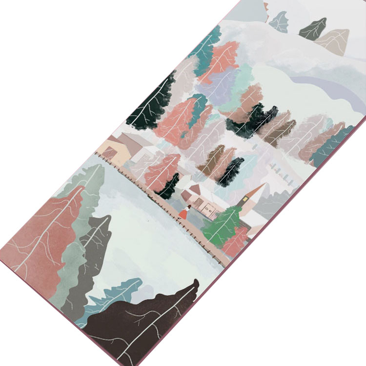 Eco-friendly and durable customized logo printing Tpe thick suede fitness foldable travel yoga mat pilates mat