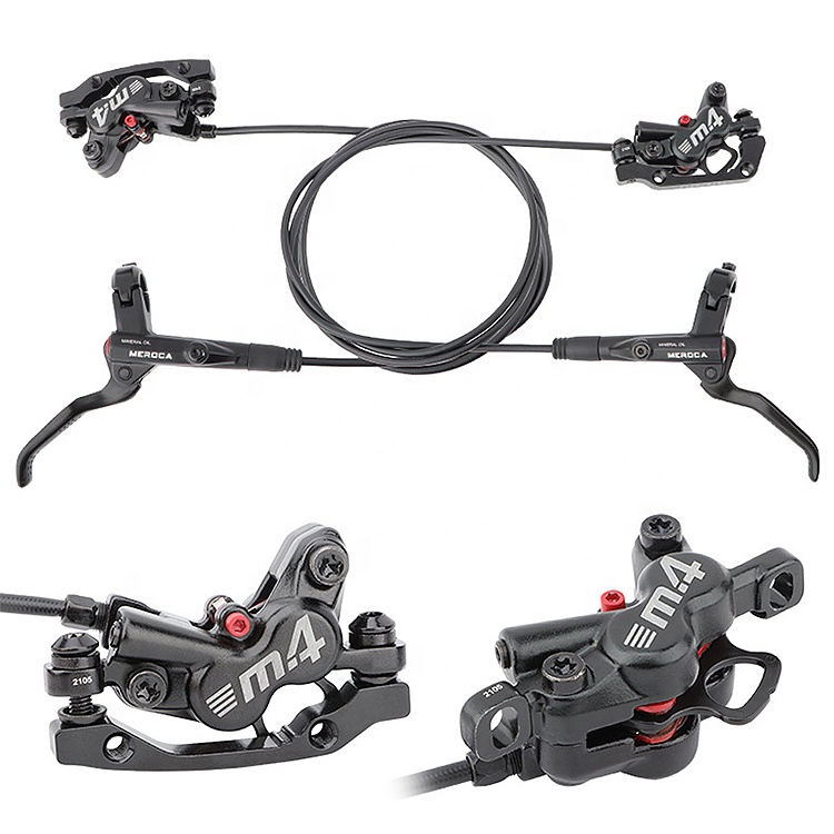 Factory Price Four-Piston 800 1400mm Bicycle Oil pressure Hydraulic Disc Brake set kit for MTB Road Bike