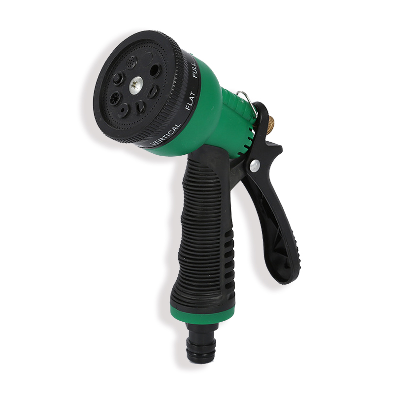 Green Garden Hose Nozzle Plastic Grip Gardening Hose Irrigation Water Spray Gun