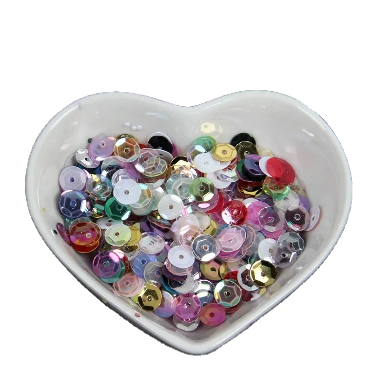 DIY dress accessories material package import unreal colour bead piece of 6 mm concave colorful hand sewn sequins