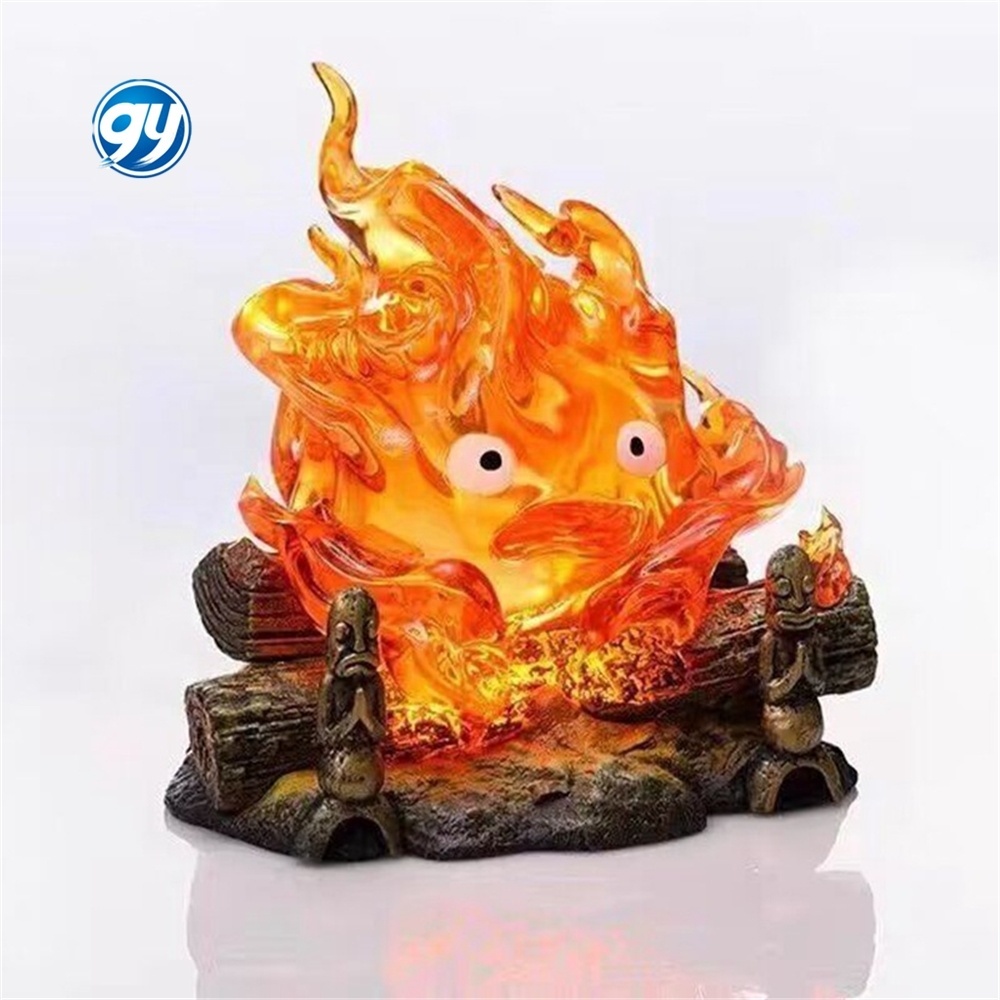 The Flame of the Heart Flame Cassifa Can Glow Fire Demoned Breath Lamp Model Statue Decoration
