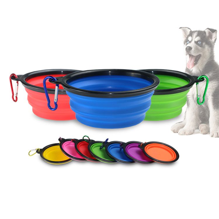 450 ML Folding silicone Travel Bowl For Dog Portable Collarpsible foldiing Dog Bowl for pet cat Travel Dog bowl