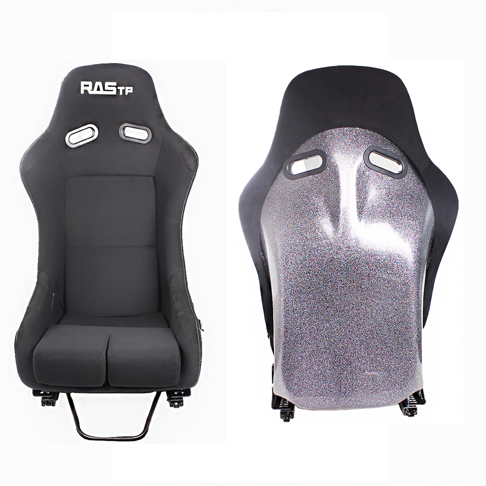 RASTP 2 pcs New FRP-300E Single-Sided Fiberglass Bucket Racing Seat With Adjustable Mounting Bracket