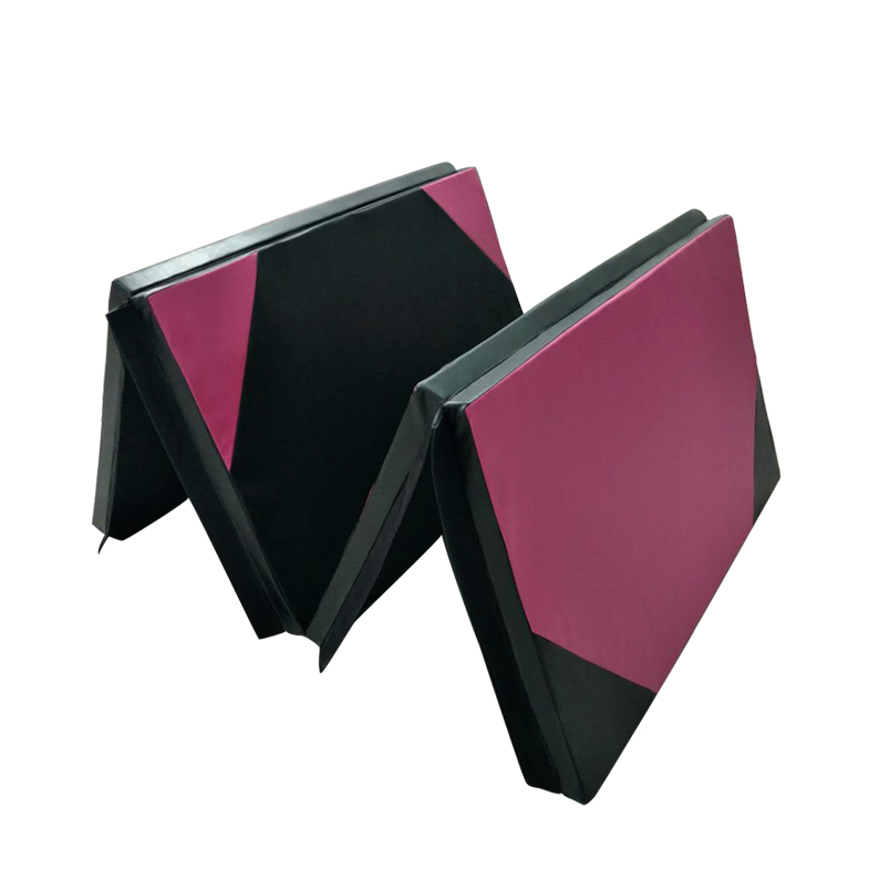 High quality EPE foam large gymnastics black pink folding gym flooring mat