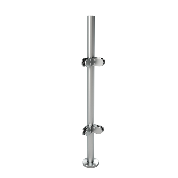 german craft glass fence post balcony railing deck stainless steel glass stairs railing round post