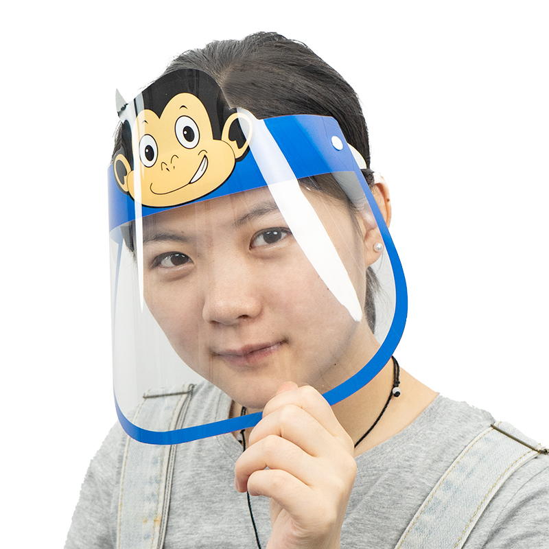 Disposable Cartoon Children Face Shields Dust Proof Safety Blue Face Shields