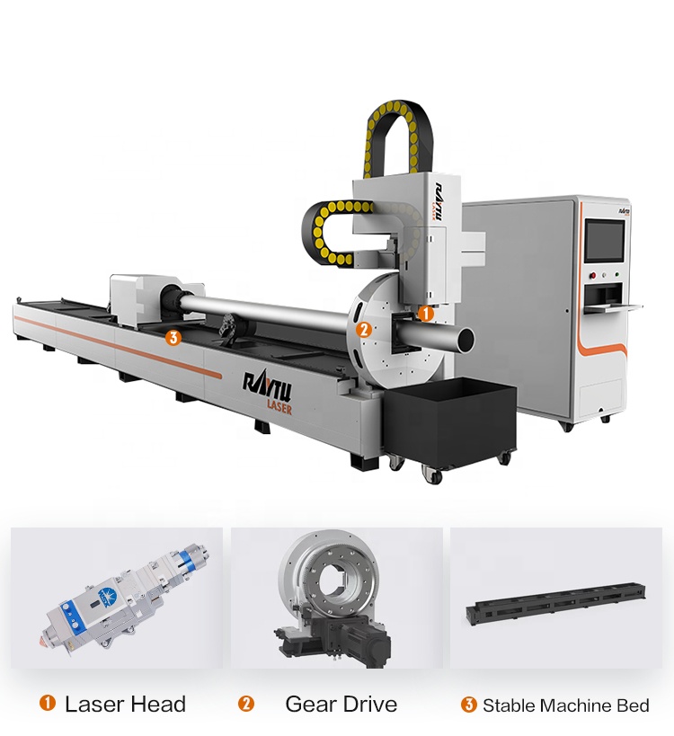 1300*2500mm Tube Fiber Laser Cutting Machine Manufacture Price 1000W 3000W Metal Fiber Laser Pipe Tube Cutting Machine