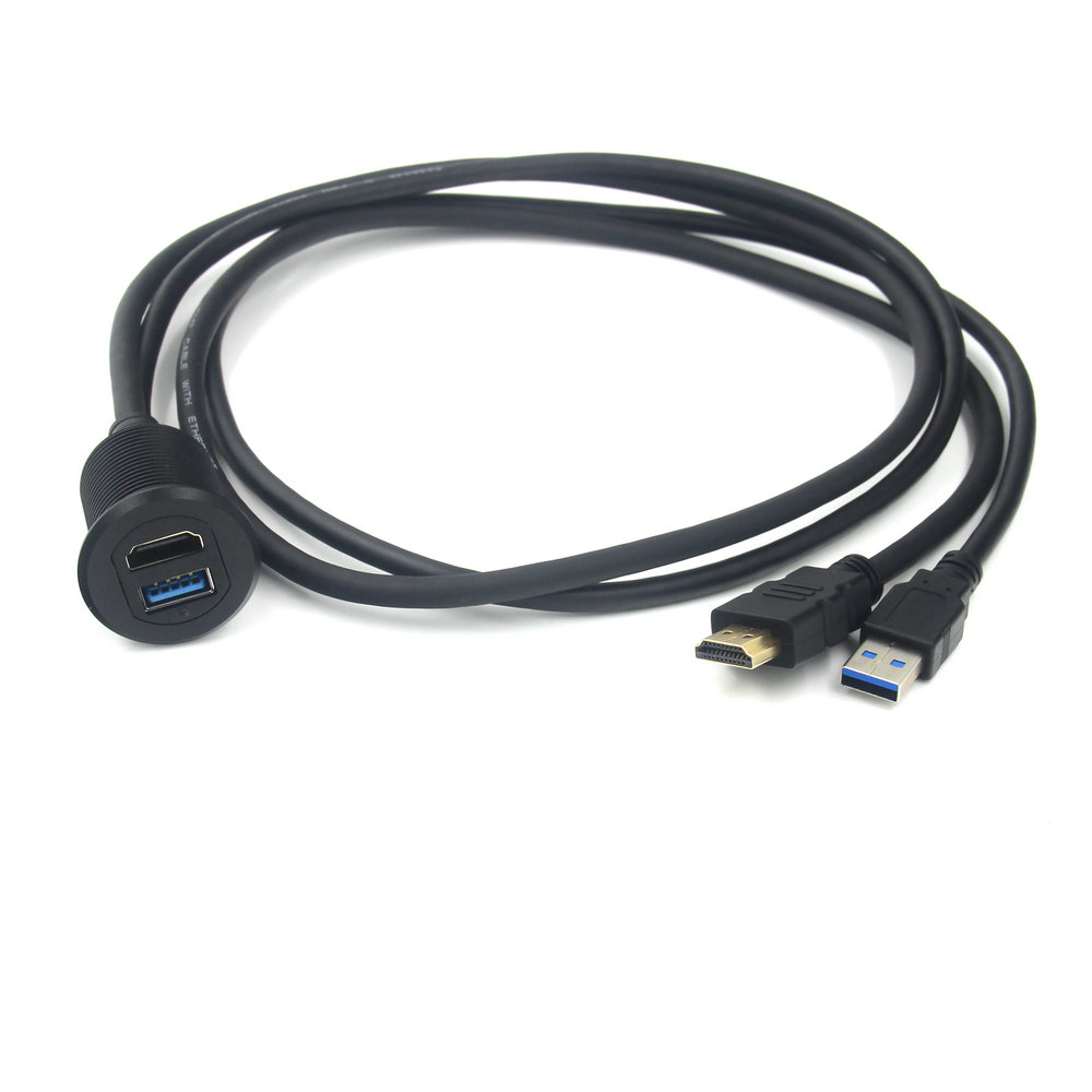 Водонепроницаемый Автомобильный кронштейн USB 3,0 и HDTV гнездо со светодиодным индикатором для автомобиля грузовика лодки приборной панели аудио видео кабель