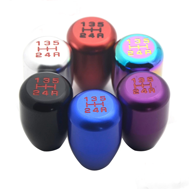 6cm Universal Car Aluminum Custom Handles Stick Hand Gear Lever color 5 speed Gear Shift Knob