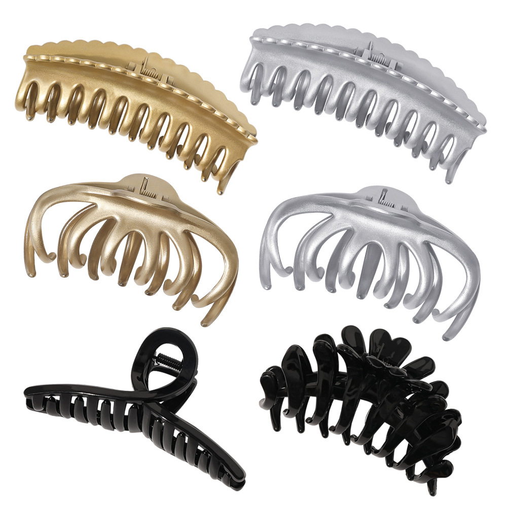 geometric horsetail clip bathroom hair accessories large plastic flower hair claw clips for women