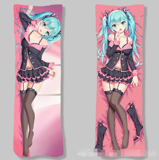 Dakimakura Body Pillow Case Miku Body Peach Skin Pillowcase Anime Pillow Cover Zipper Miku Body Throw Pillow Cover