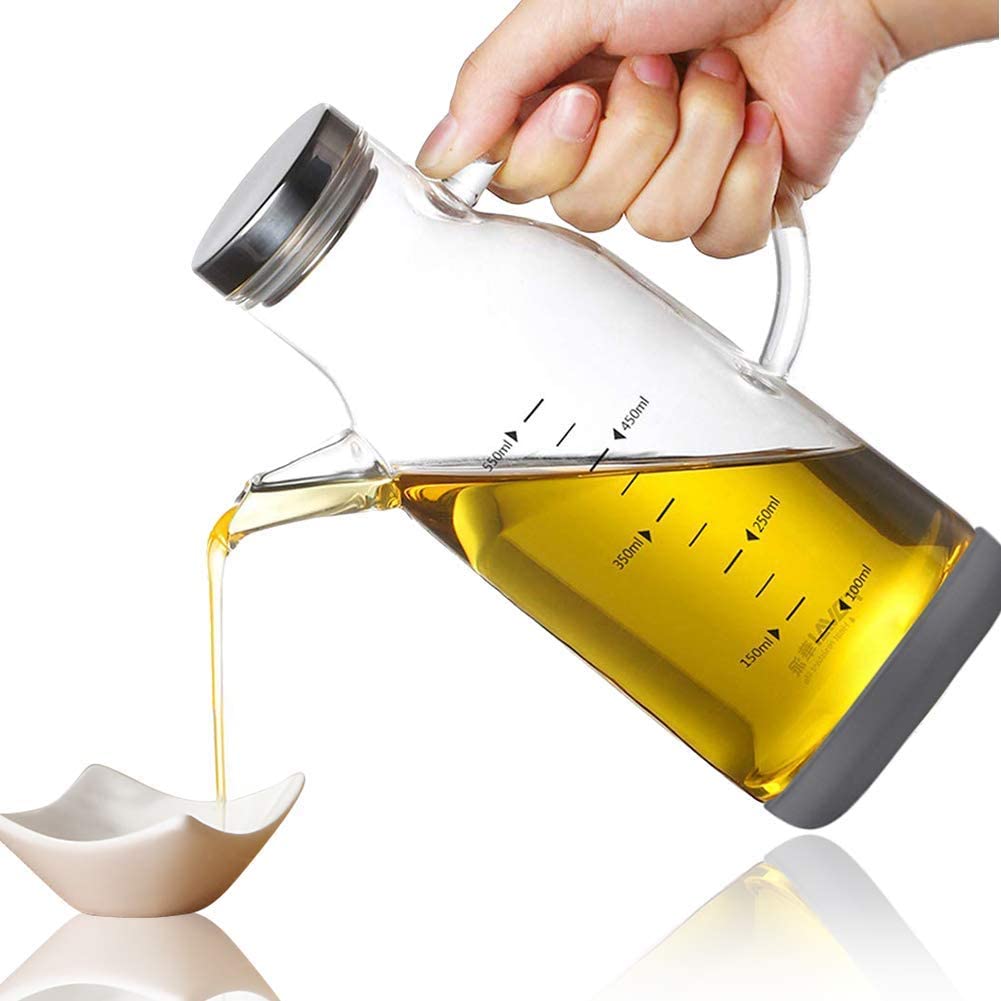 Leakproof Seal Manufacturers supply Clear Glass Jar Oil Pot High Borosilicate Glass Oil Bottle with bamboo lid