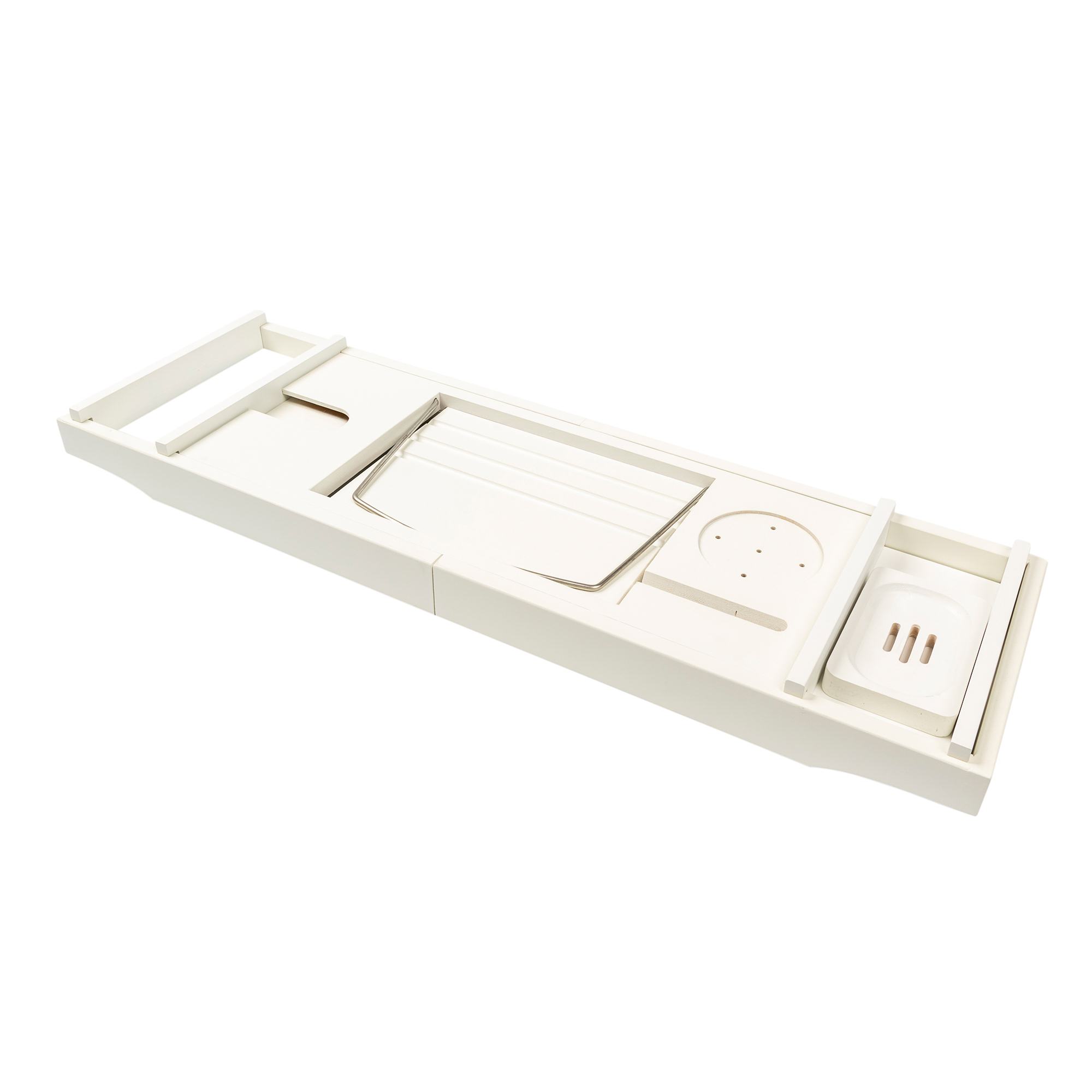 Bamboo Bathtub Multi-function Tables Adjustable Bath Shower Caddy For Watching Movies Or Reading