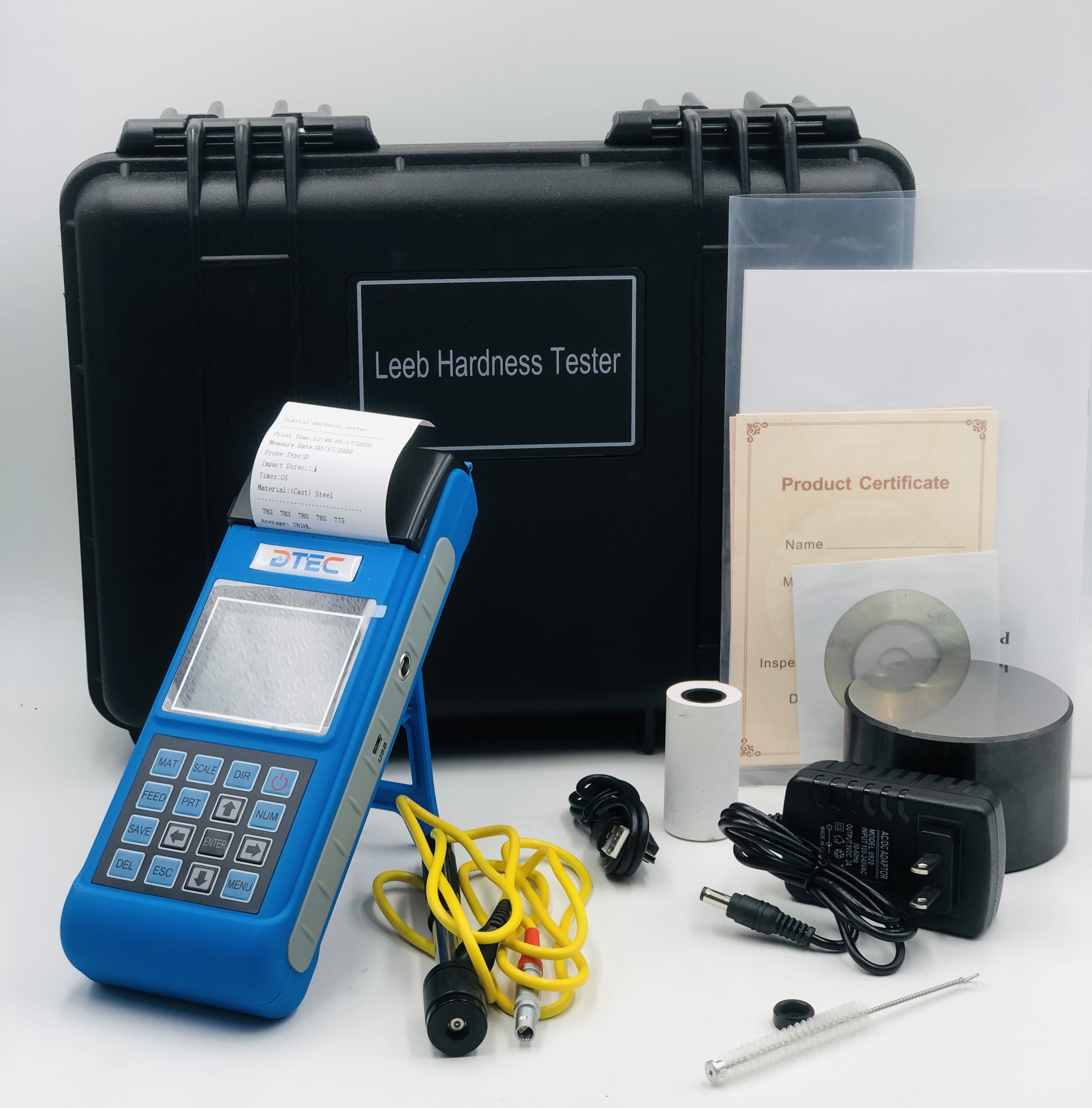 Цветной тестер твердости Leeb DTEC DH380, встроенный цветной экран, большое функциональное программное обеспечение CE ASTM 600, хранение данных