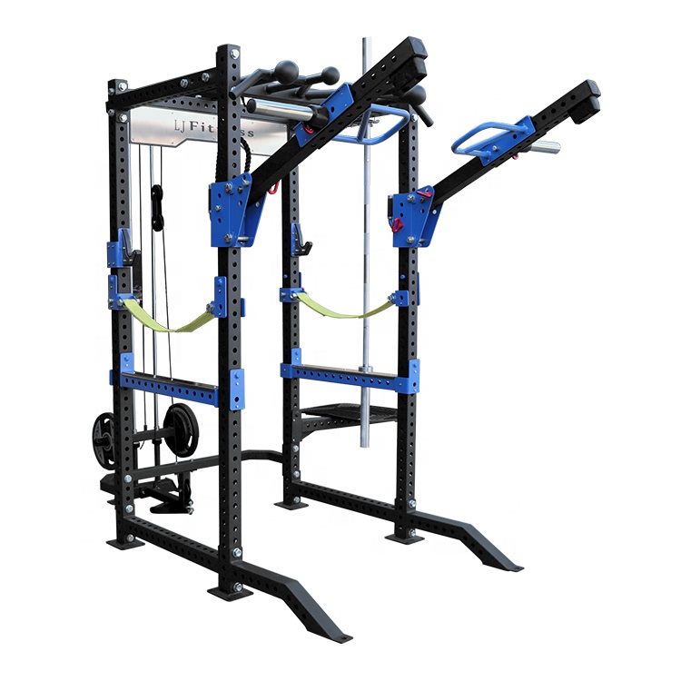 Новый коммерческое многофункциональное приседаний со штангой силовая рама lat pulldown низкая тренажер для рук и тренажерный зал оборудование