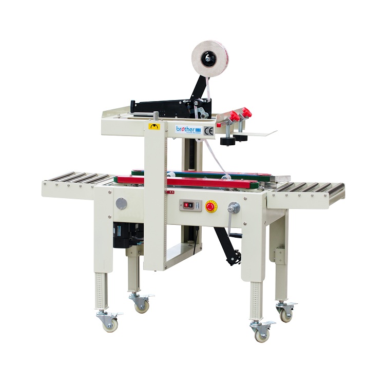 FXJ4030 Side Drive Semi Automatic Manual Flaps Fold Adhesive Tape Small Carton Box Sealing Machine